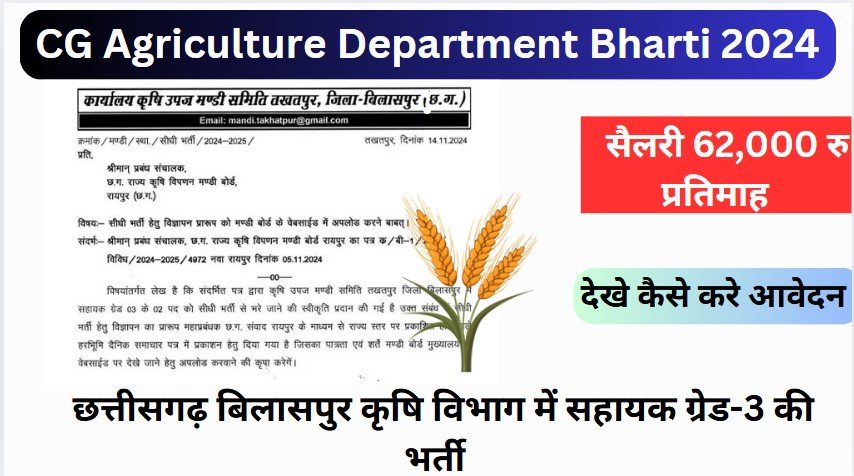 CG Agriculture Department Bharti